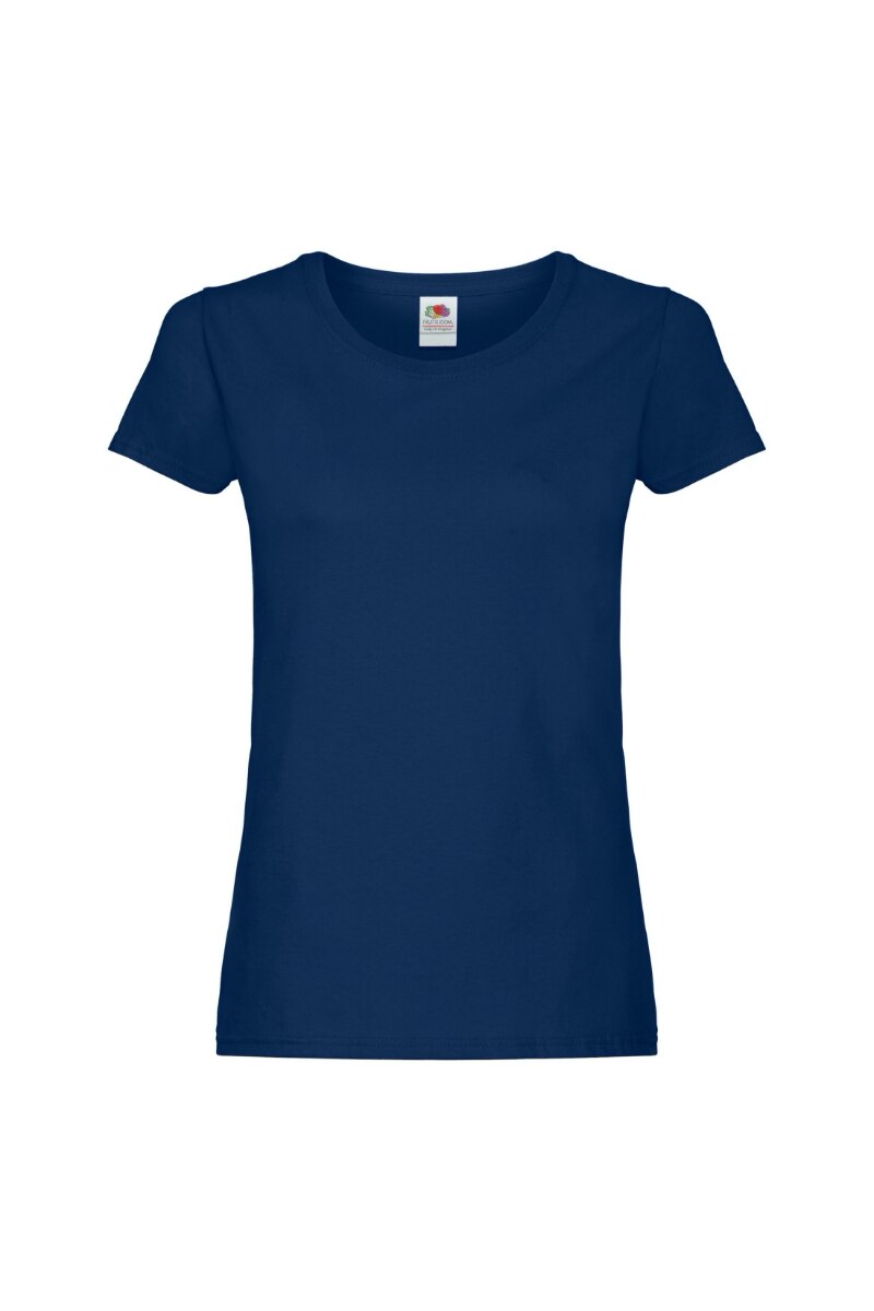 Tricou cu maneca scurta dama Fruit of the Loom Ladyfit, Bumbac, Bleumarin